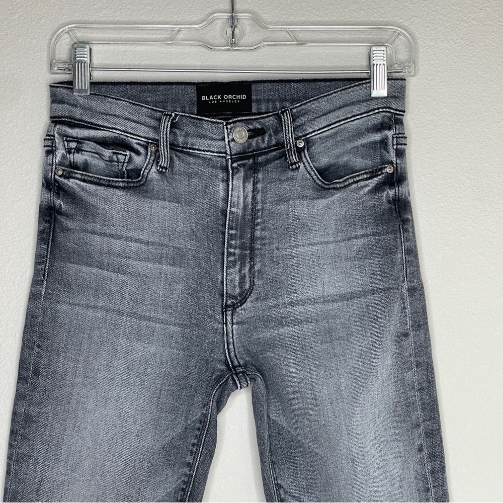 Black Orchid Gisele High Rise Skinny Jeans Gray Wash Stretch Denim Size 26 - Picture 6 of 13